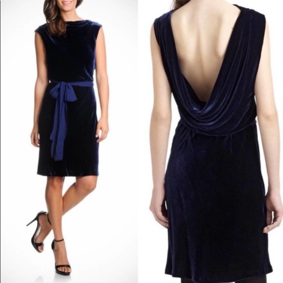 BCBGMaxAzria Dresses & Skirts - BCBGMaxAzria NWT Wms Medium Blue Velvet Cowl Back Cocktail Party Social Dress